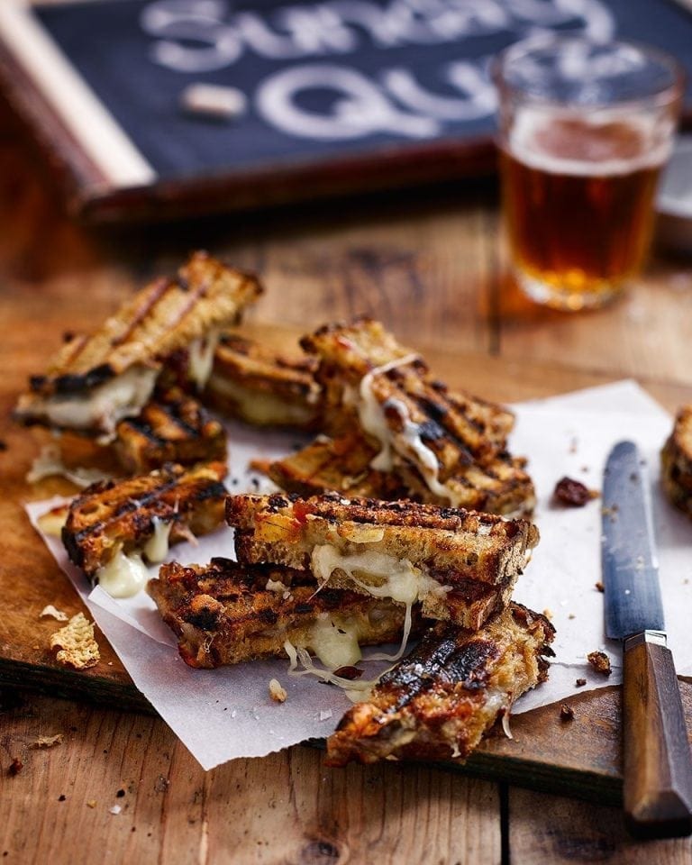 Taleggio and chutney griddled toastie fingers recipe | delicious. magazine