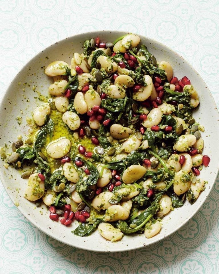 Deliciously Ella’s warming pesto butter beans