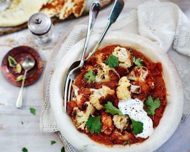 Roasted cauliflower curry