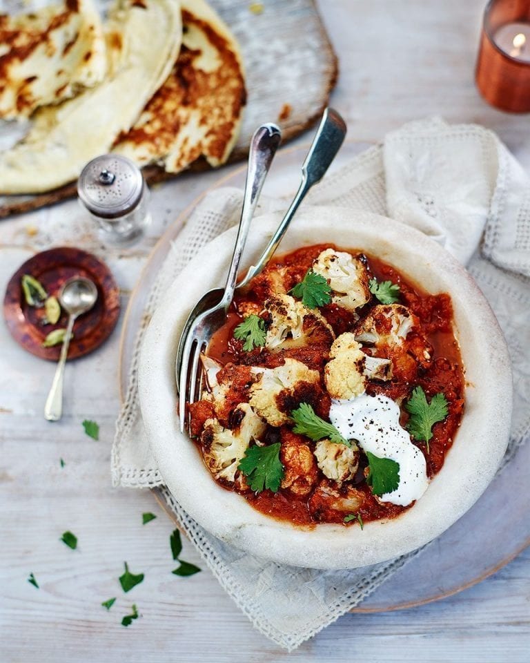 Roasted cauliflower curry