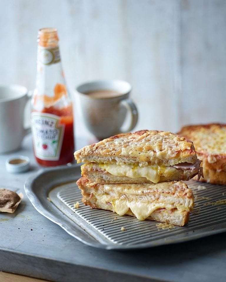 Eggy-bread grilled cheese sandwich