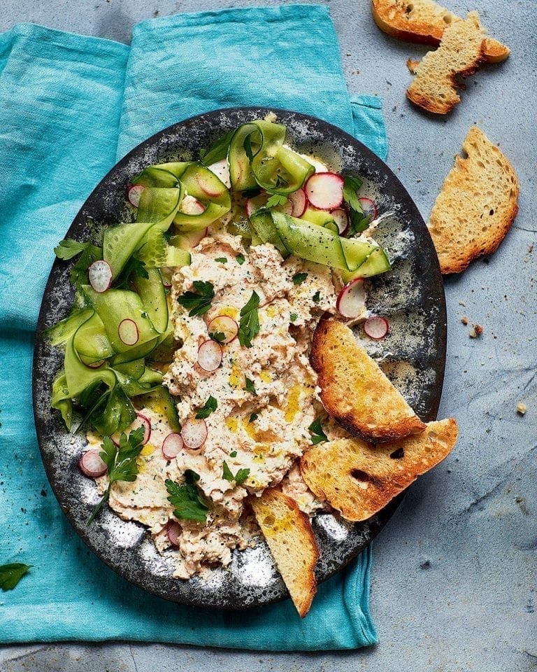 Smoked salmon pâté with quick-pickled radish recipe | delicious. magazine
