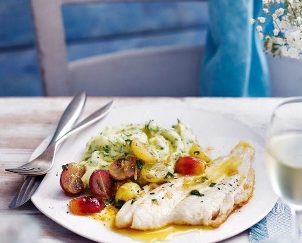 Megrim sole with smoked bacon, fennel and cockles