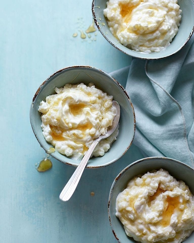 Healthier rice pudding