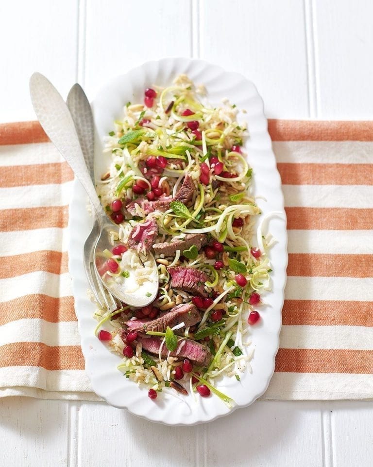 Summery lamb pilaf salad