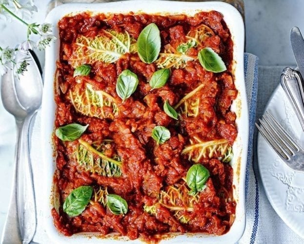 Lamb and buckwheat stuffed cabbage