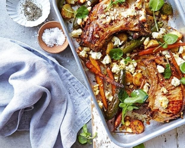 Quick creamy pork chops with prunes