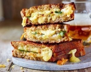 Cheddar, pickled mushroom and wild garlic toastie