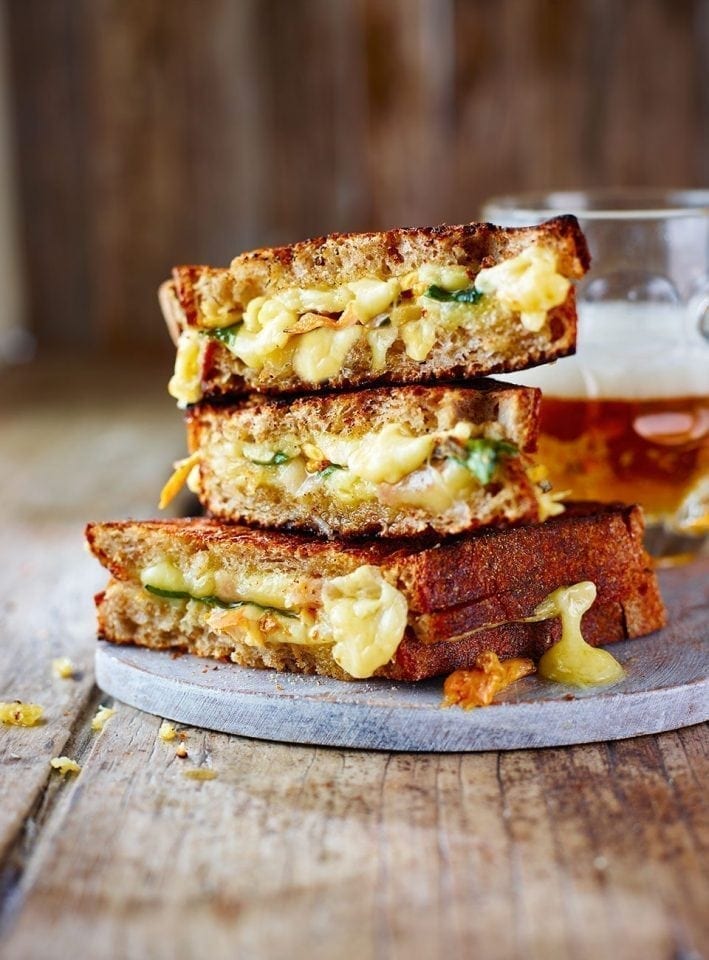 Cheddar, pickled mushroom and wild garlic toastie