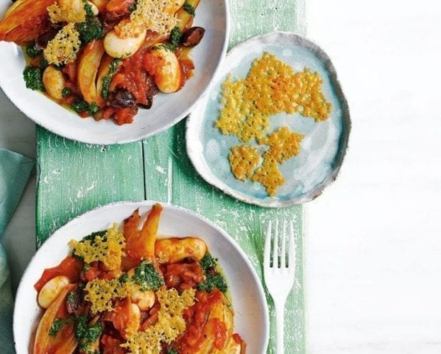 Crispy paprika beans with mint slaw