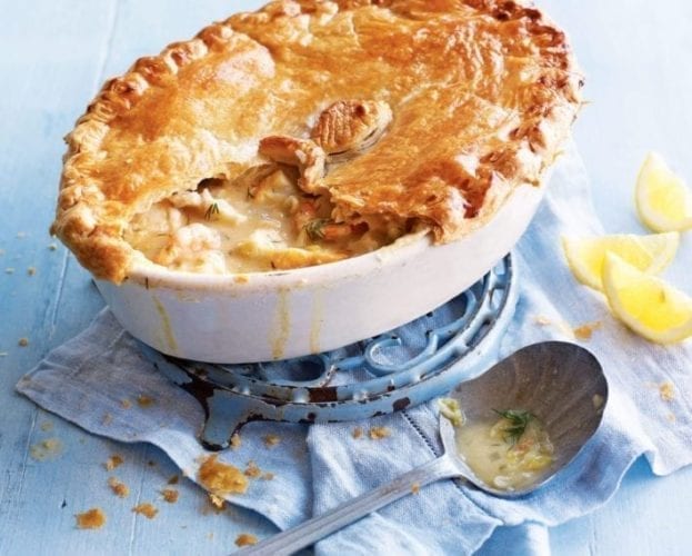 Easy-peasy fish pie with shortcrust pastry