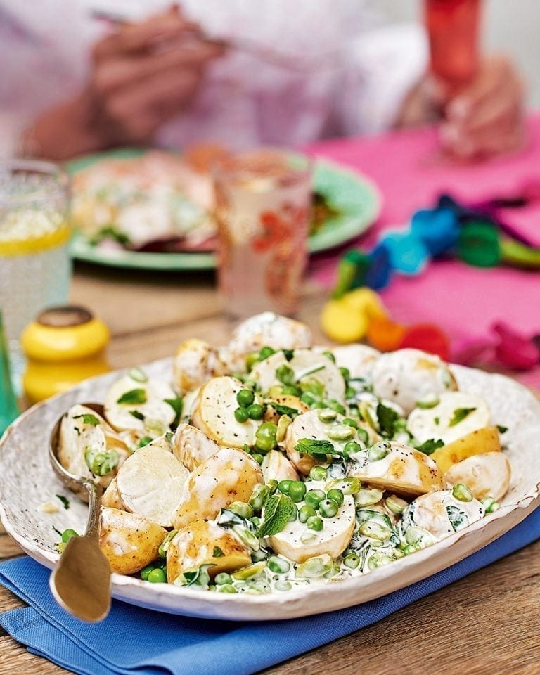 Potato, mint, pea and broad bean salad recipe delicious. magazine