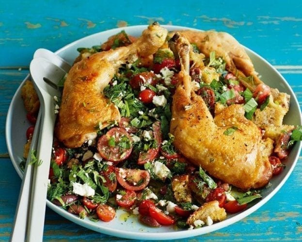 Oriental roast chicken with coconut gravy