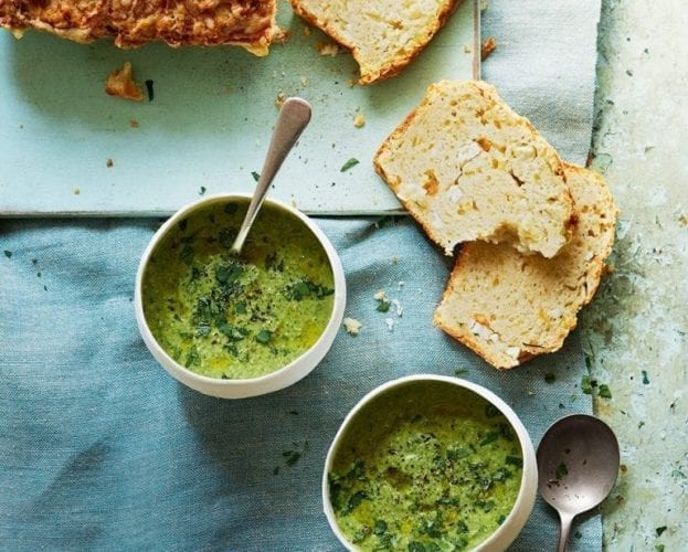 Herb and almond soup