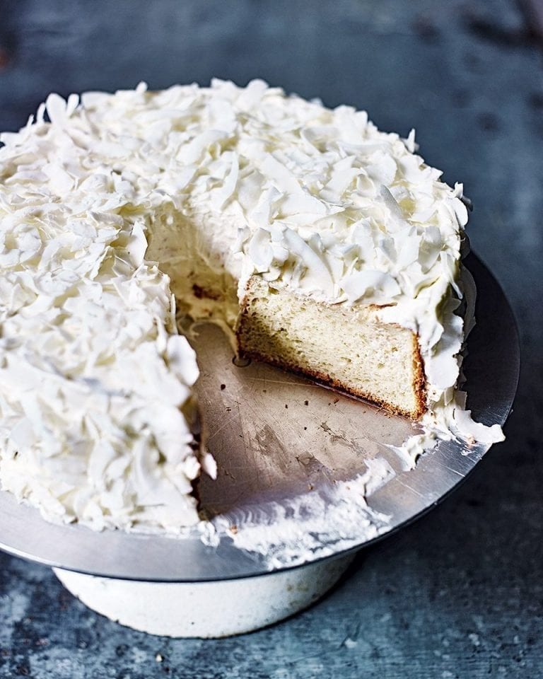 Coconut and lime angel cake