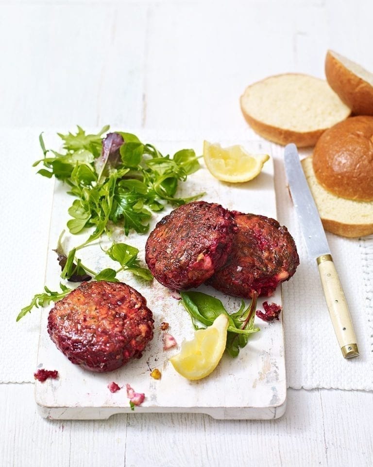 Beetroot and feta burgers