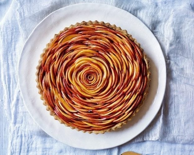 Nectarine rose tart