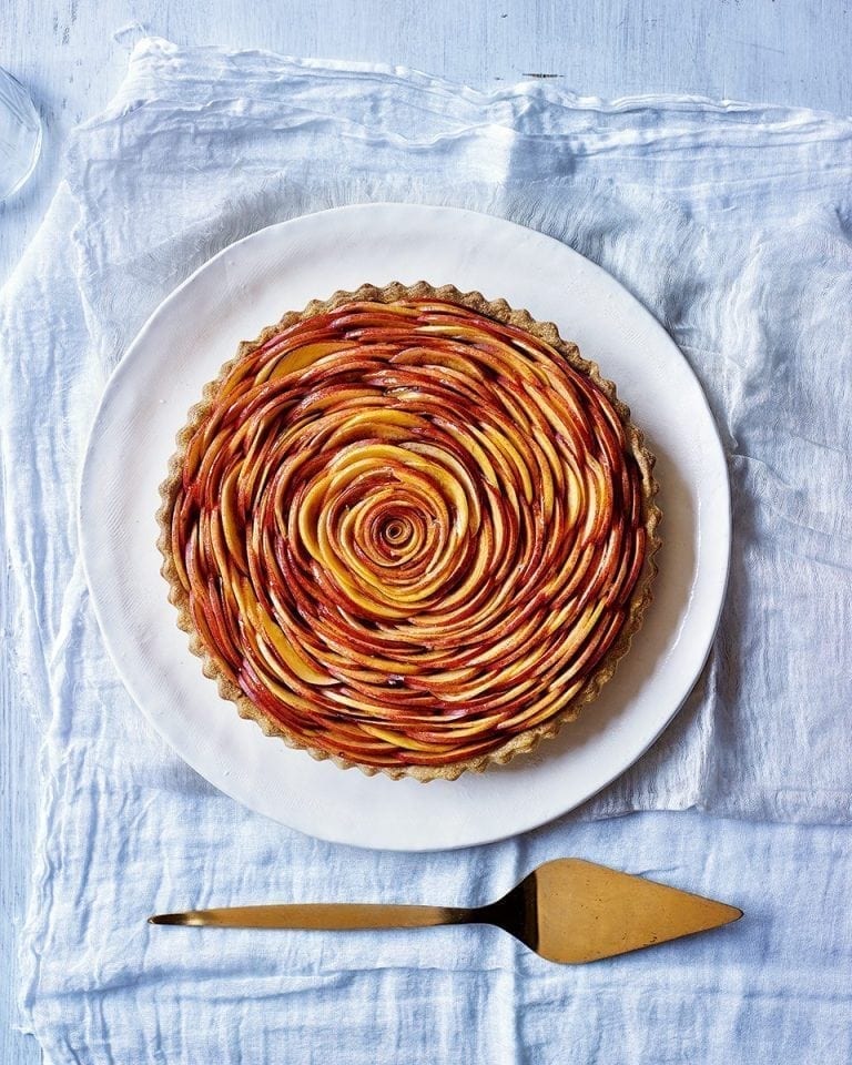 Nectarine rose tart recipe delicious. magazine