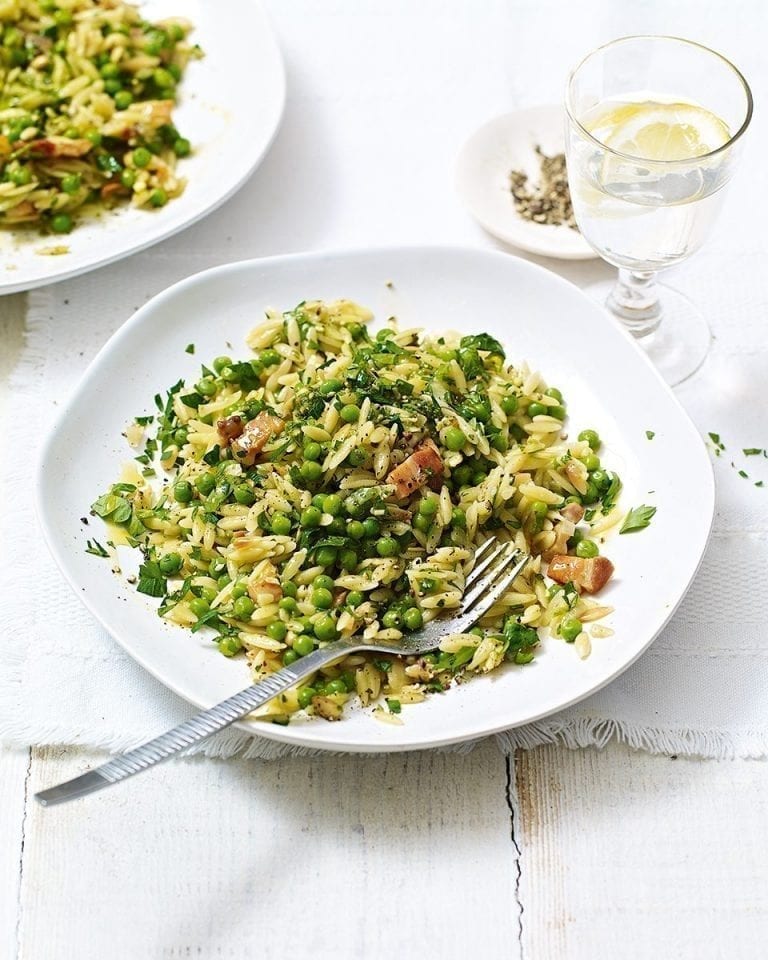 Summer minestrone and pancetta orzotto