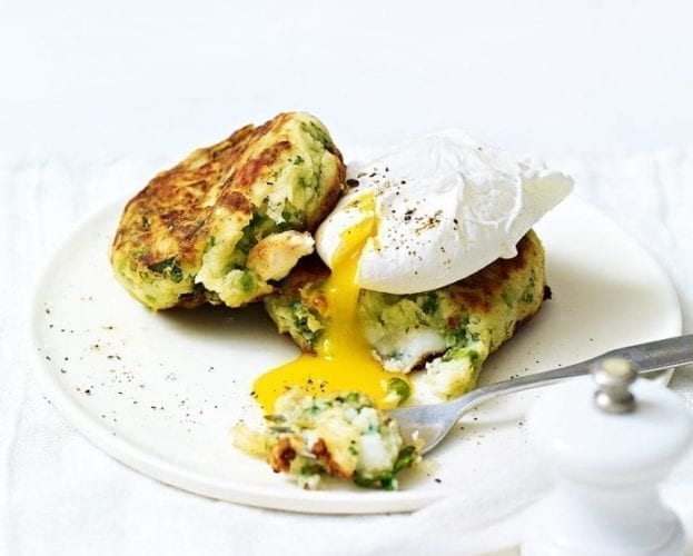 Cod, prawn, pea and rocket fishcakes