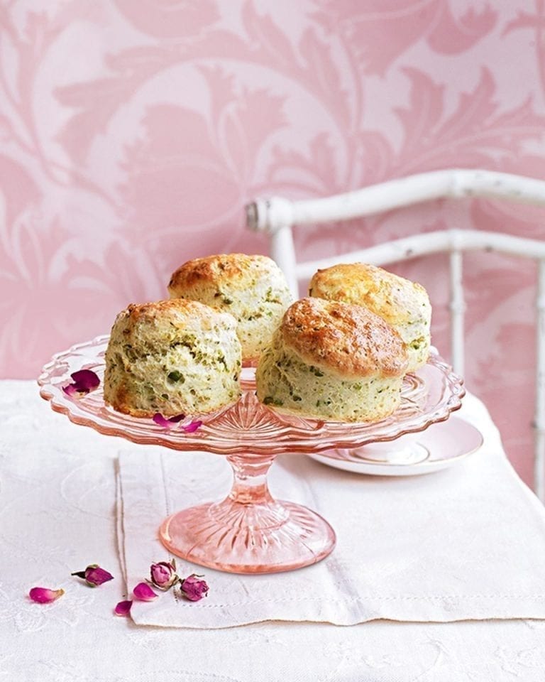 Pistachio and rosewater scones