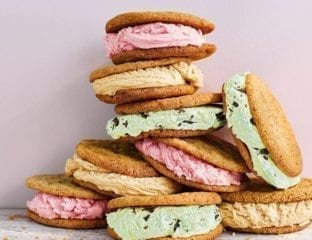 No-churn ice cream cookie sandwiches