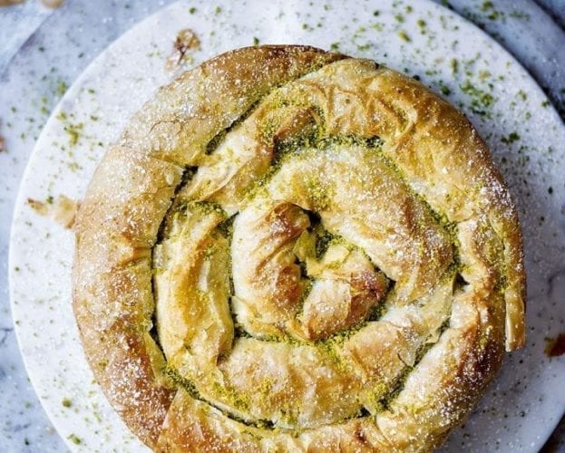 Almond, pistachio and turkish delight m'hencha