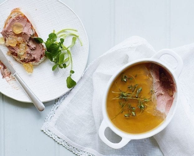 Chicken liver pâté with verjus and cider jelly