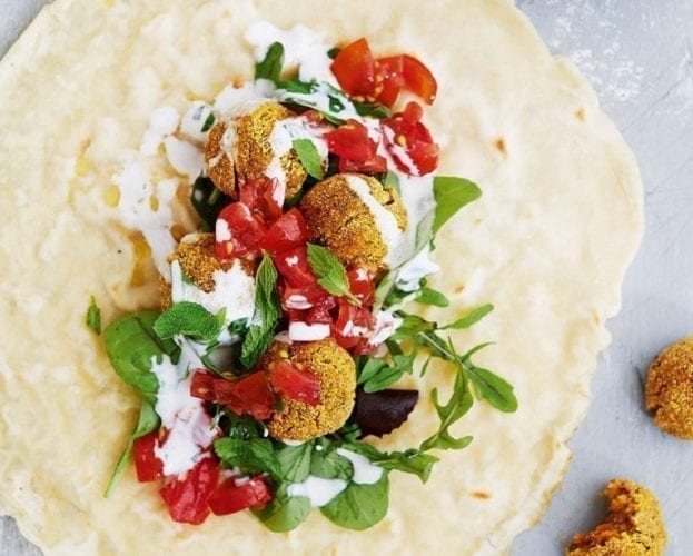 Falafels with tahini dressing