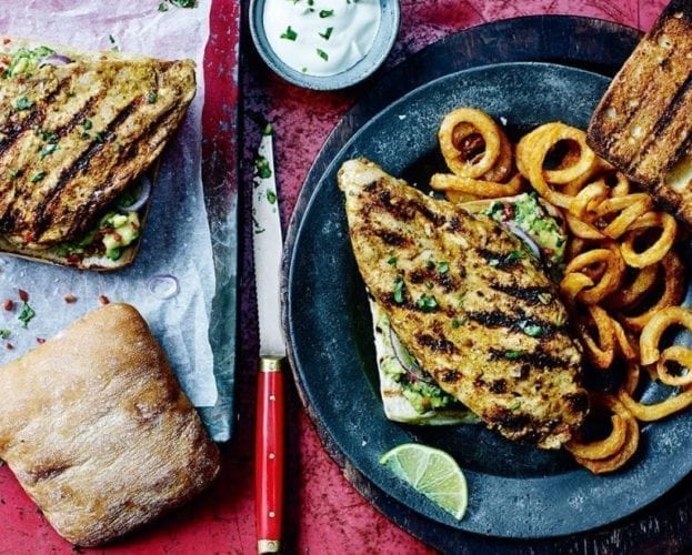 Mexican chicken burgers
