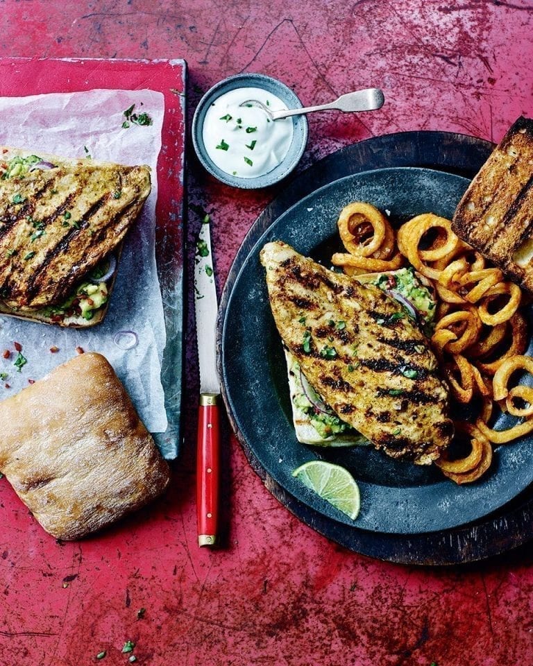 Mexican chicken burgers