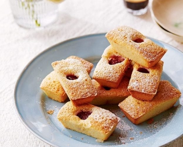 Rosé and raspberry financiers