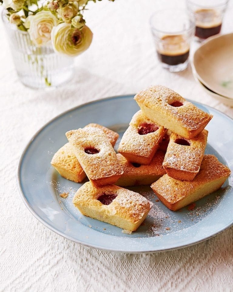 Rosé and raspberry financiers