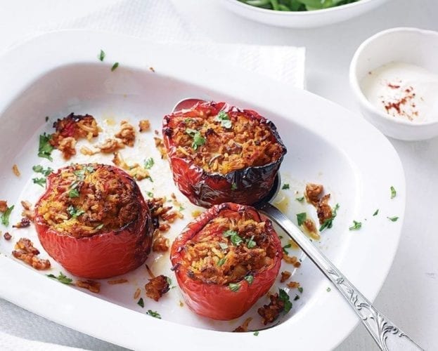 red peppers stuffed with pork