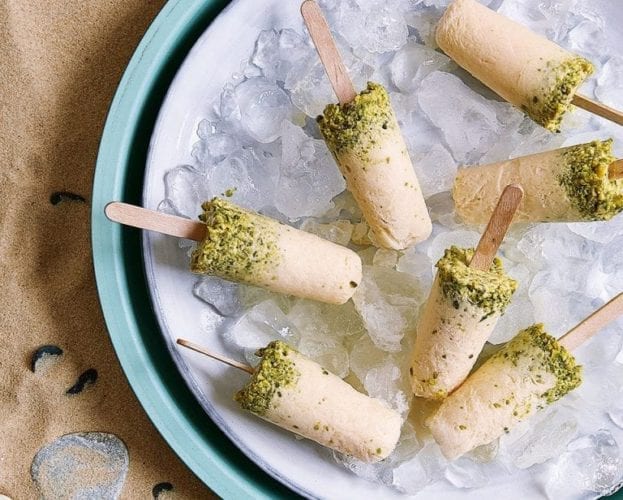 Pistachio kulfi ice lollies