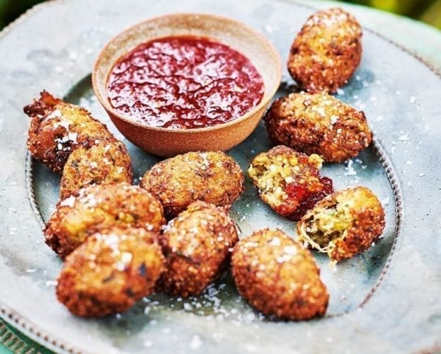 Spicy aubergine polpette