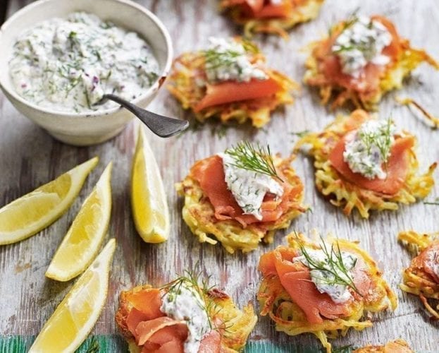 Salmon and broccoli traybake with mustard sauce