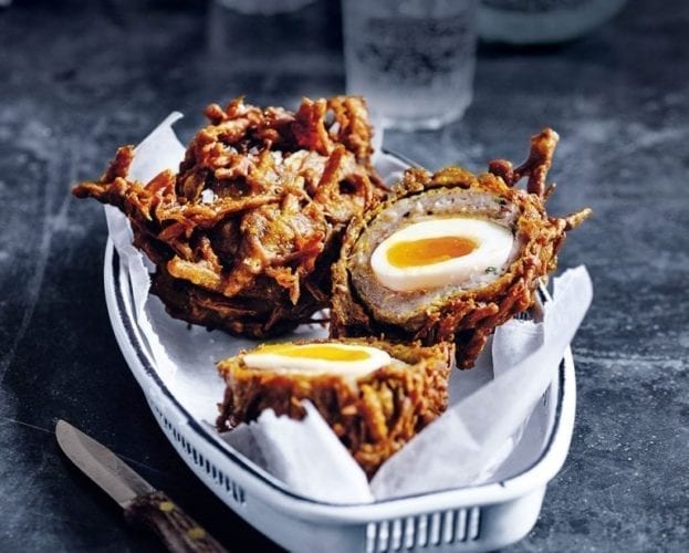 Scotch egg onion bhaji