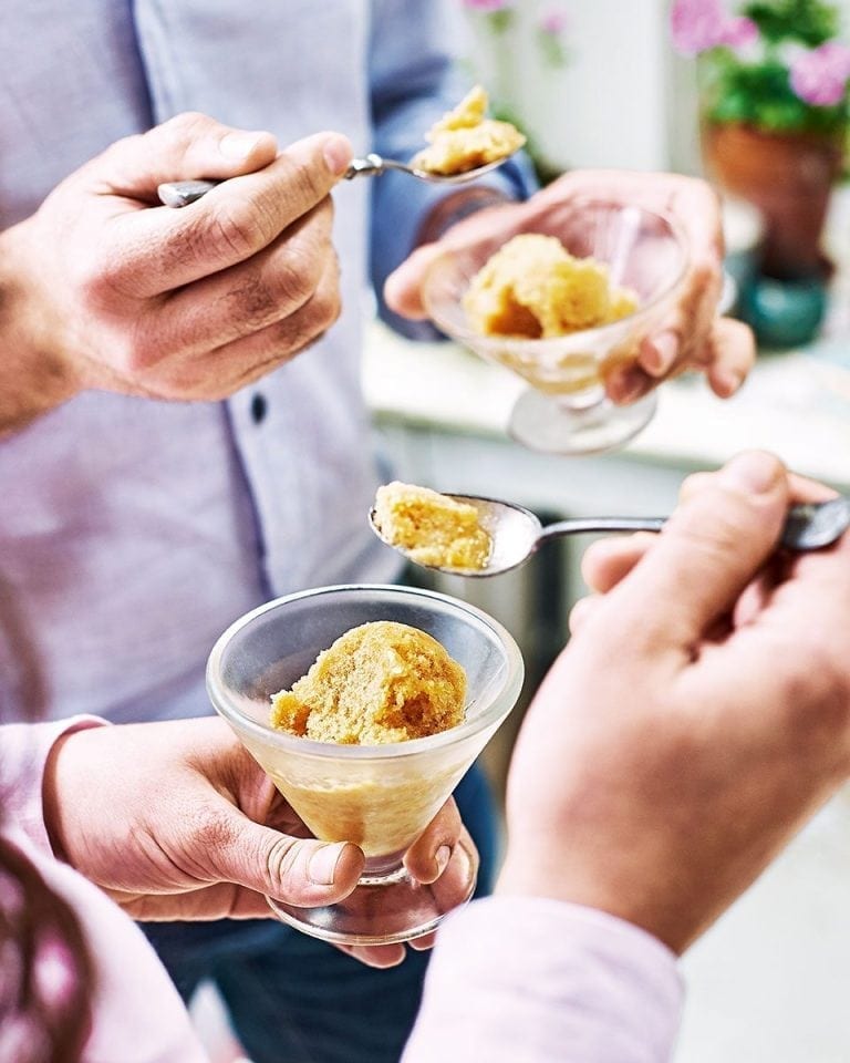 Grilled peach sorbet recipe delicious. magazine