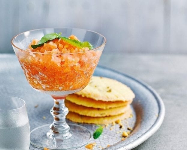 Melon and gin granita