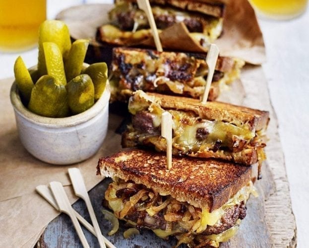 Cheddar, pickled mushroom and wild garlic toastie