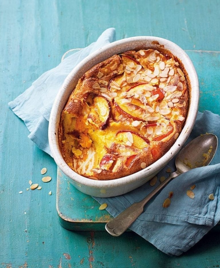 Nectarine and almond clafoutis