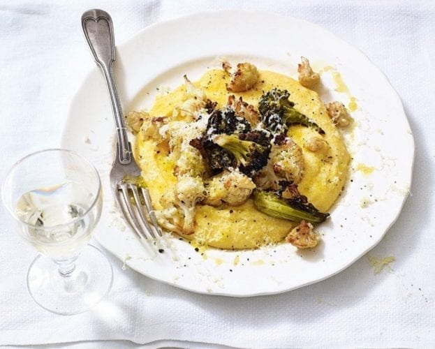 Creamy polenta with mushrooms and taleggio