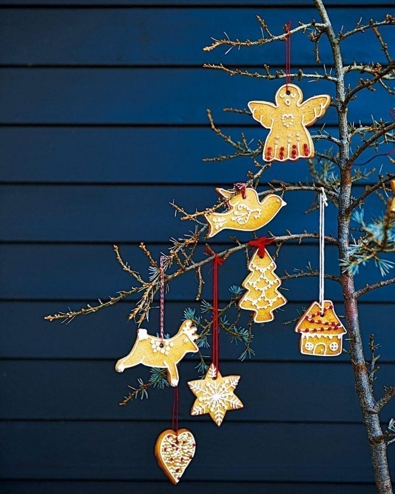 Festive hanging biscuits