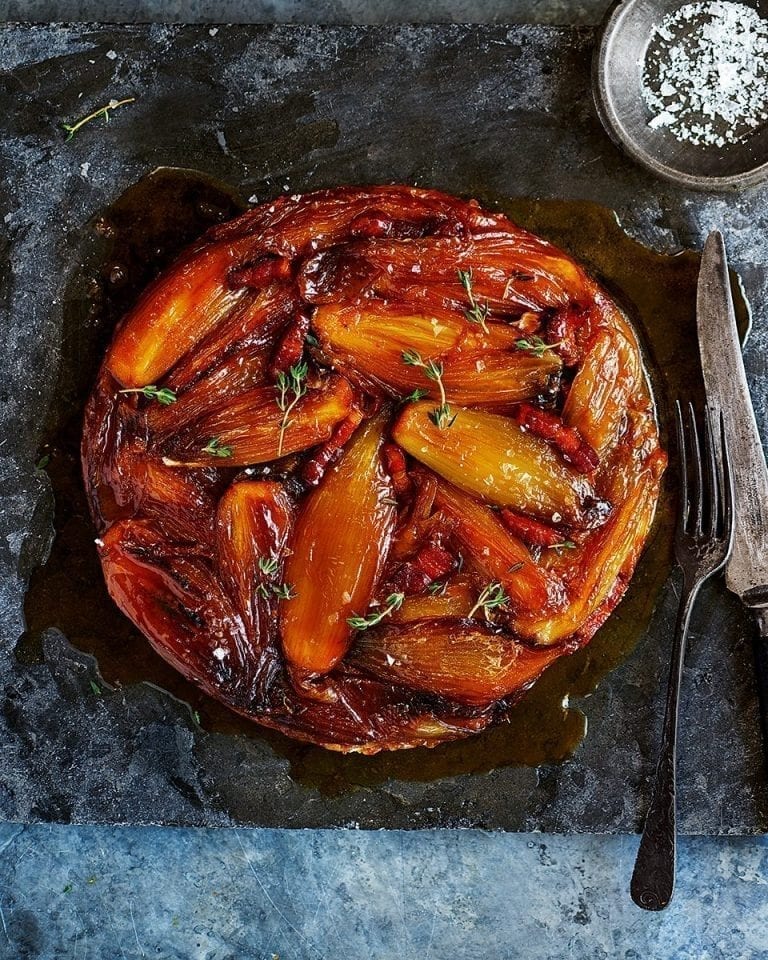 Shallot, bacon and thyme tatin