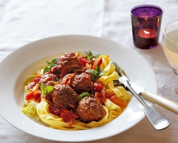 Beef meatballs with tagliatelle