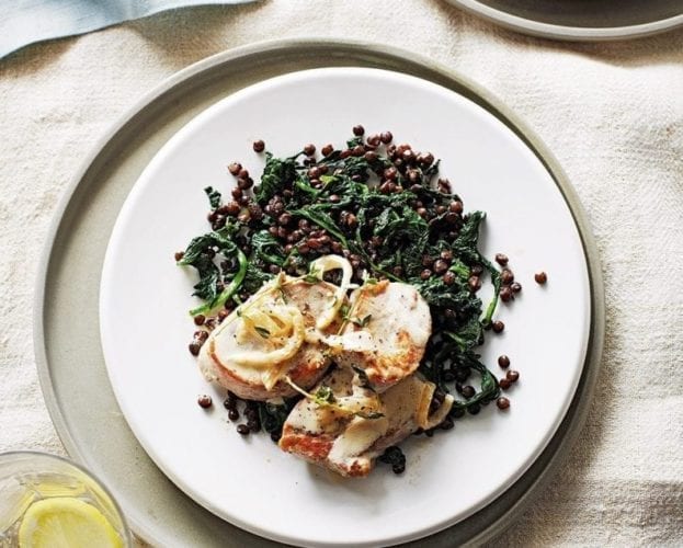Paprika pork with chickpeas