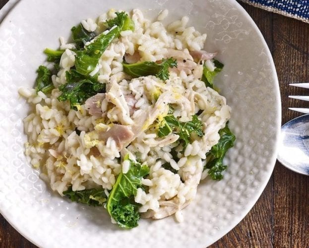 Quick kale, turkey and lemon risotto
