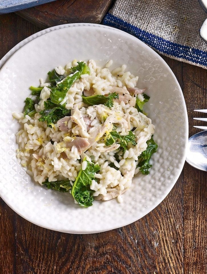 Quick kale, turkey and lemon risotto