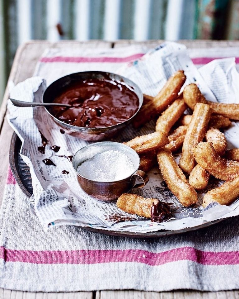 Churros with Nutella dip recipe | delicious. magazine